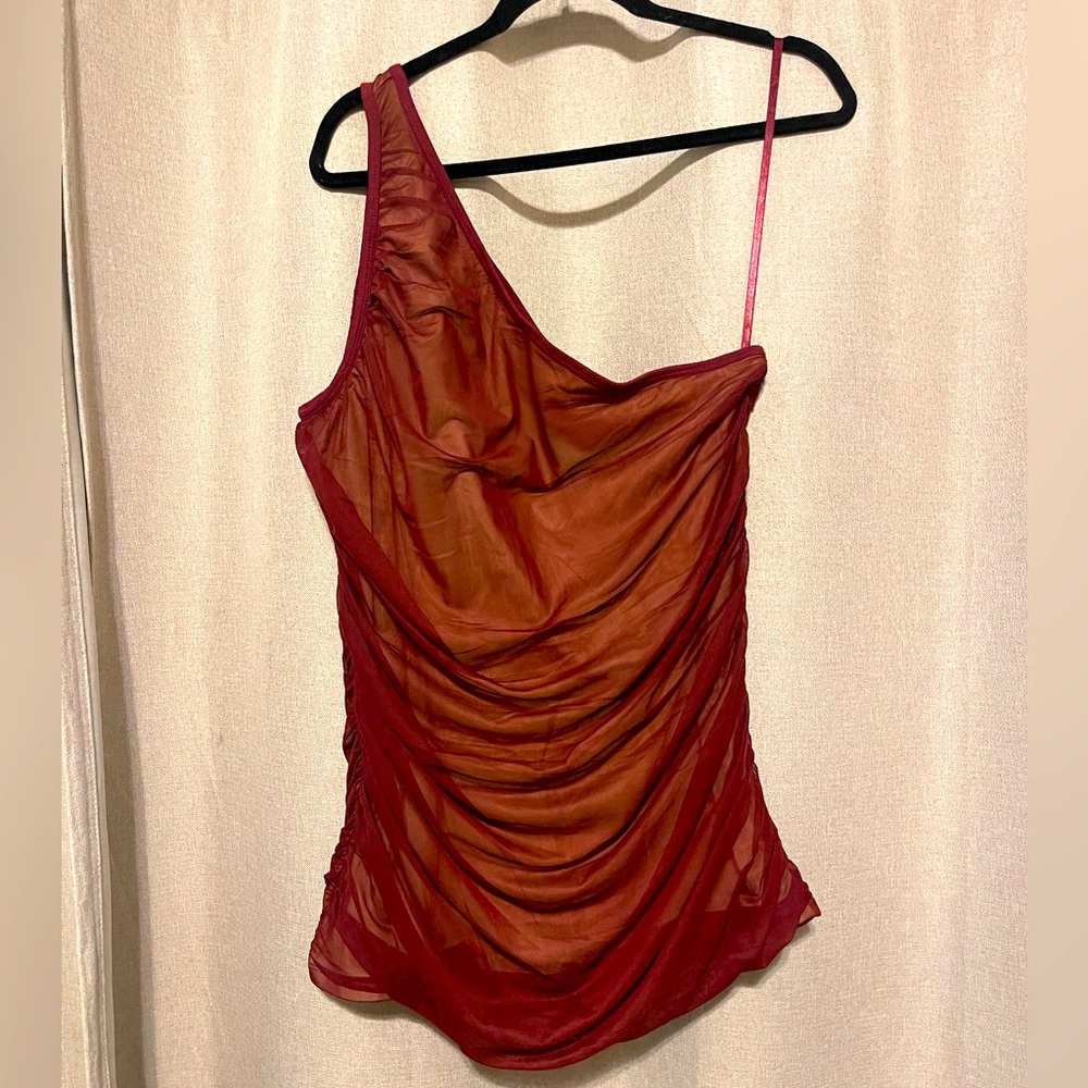 NWT TORRID One shoulder party top scrunched style soft shirt going out top